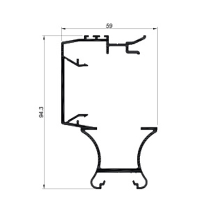 Enganche reforzado puerta corrediza - Alumina